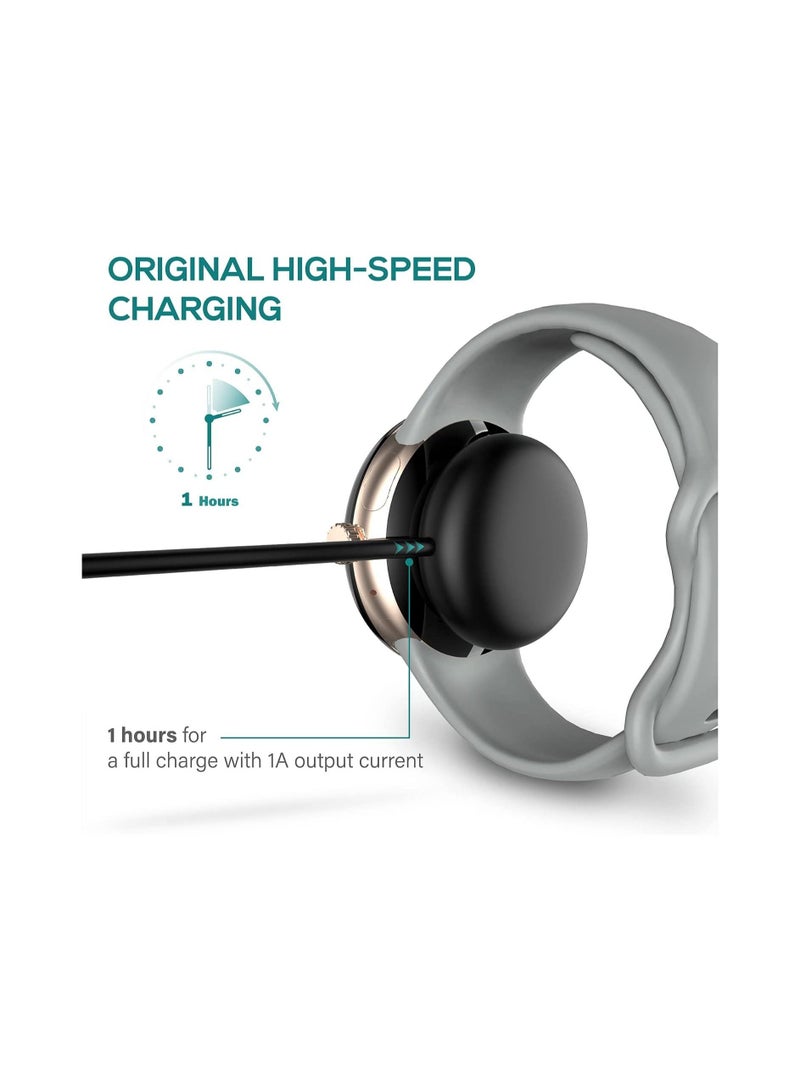 Compatible with Google Pixel Watch Charger, USB C Magnetic Charging Dock Cable for Watch, Black - 3.3ft 100cm