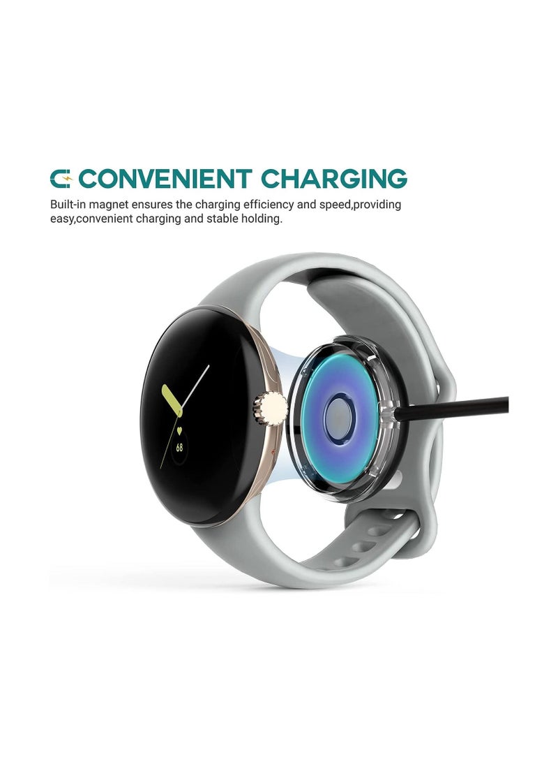 Compatible with Google Pixel Watch Charger, USB C Magnetic Charging Dock Cable for Watch, Black - 3.3ft 100cm