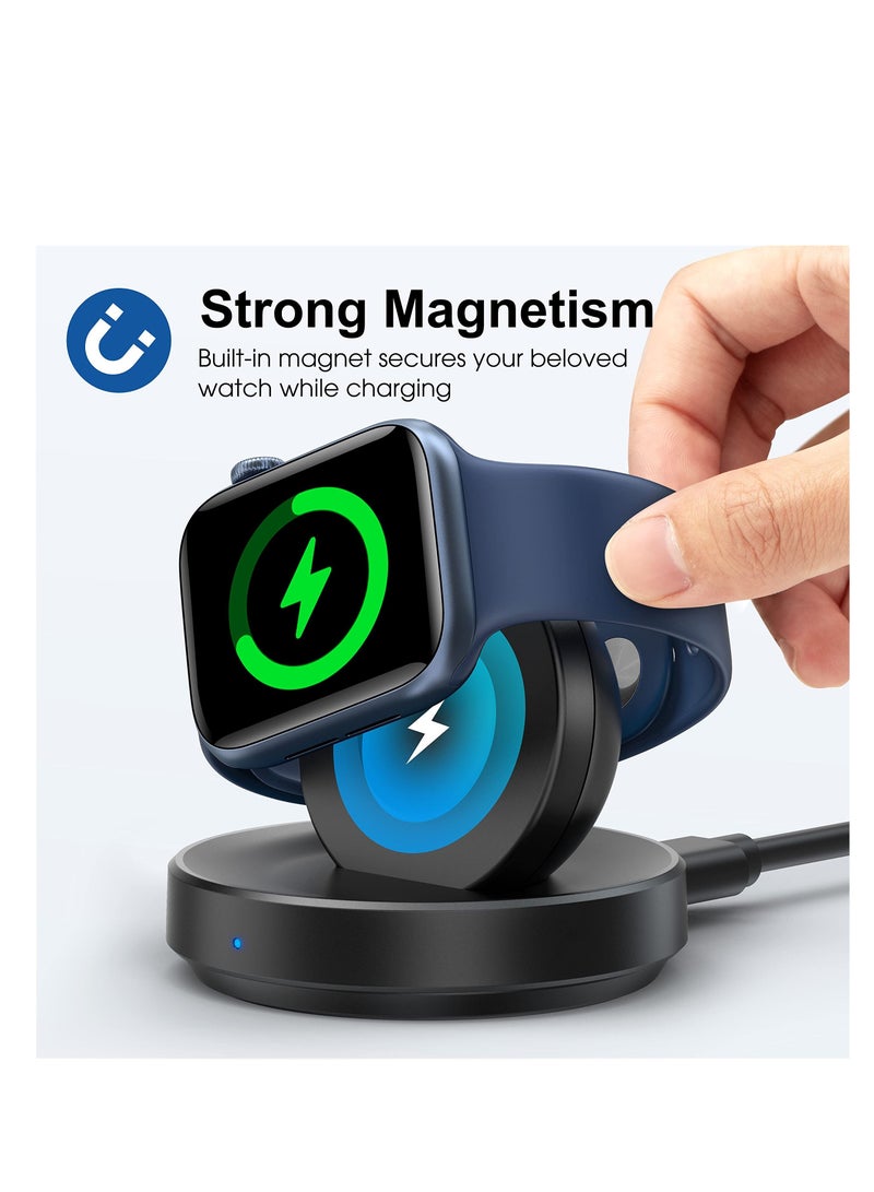 Watch Charger Stand for Apple, Portable Magnetic Charging Dock iWatch, Wireless Station with Apple Series 7 SE 6 5 4 3 2, Support Nightstand Mode