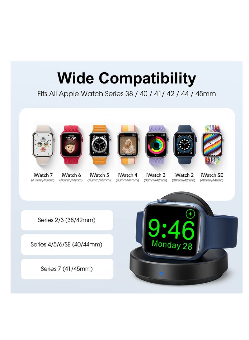 Watch Charger Stand for Apple, Portable Magnetic Charging Dock iWatch, Wireless Station with Apple Series 7 SE 6 5 4 3 2, Support Nightstand Mode