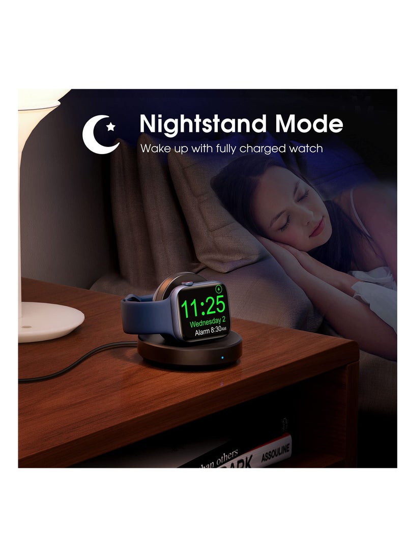 Watch Charger Stand for Apple, Portable Magnetic Charging Dock iWatch, Wireless Station with Apple Series 7 SE 6 5 4 3 2, Support Nightstand Mode