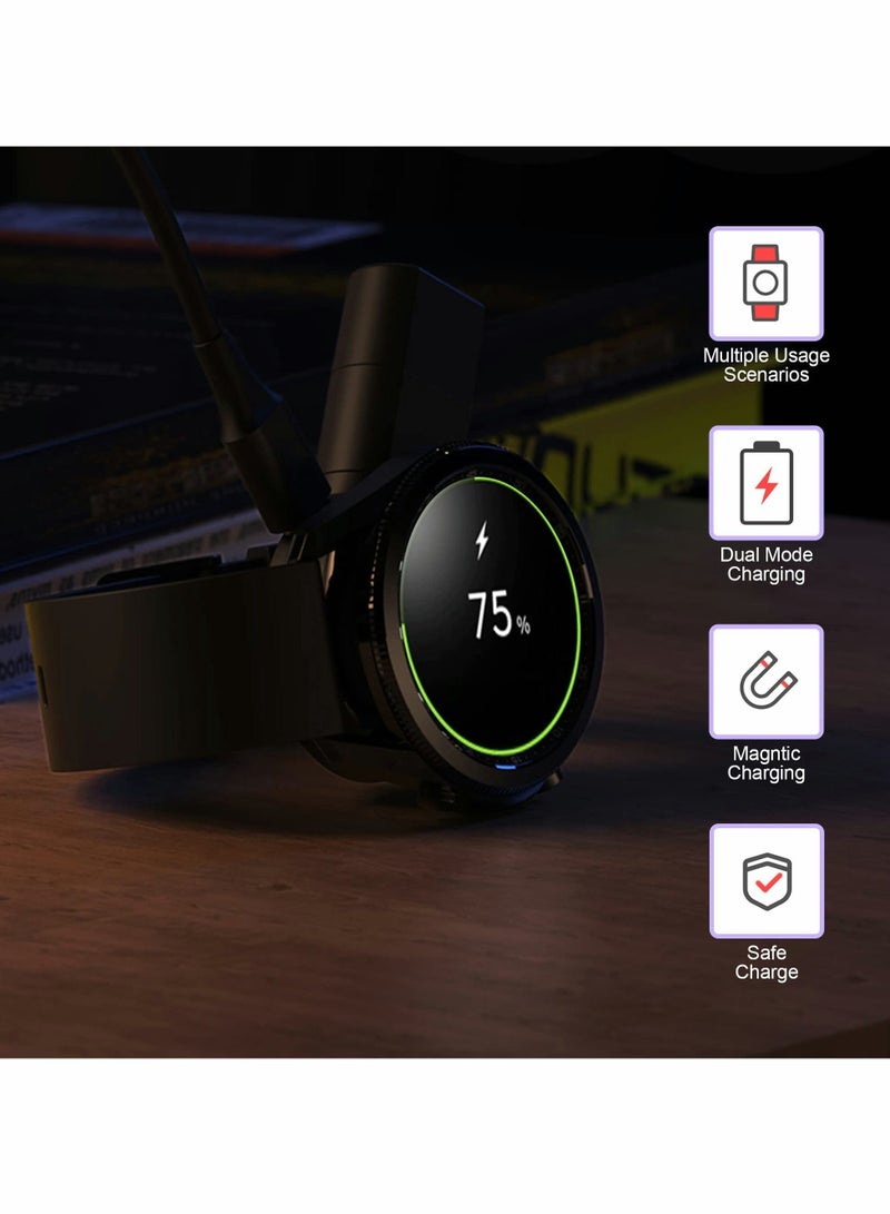 Samsung Galaxy Watch 5/4/3 Active 2 Charger USB Travel Cordless Wireless car Keychain for Watch5 Pro Watch4 Classic Watch3 & Active2 Accessories