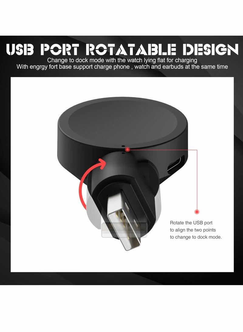 Samsung Galaxy Watch 5/4/3 Active 2 Charger USB Travel Cordless Wireless car Keychain for Watch5 Pro Watch4 Classic Watch3 & Active2 Accessories