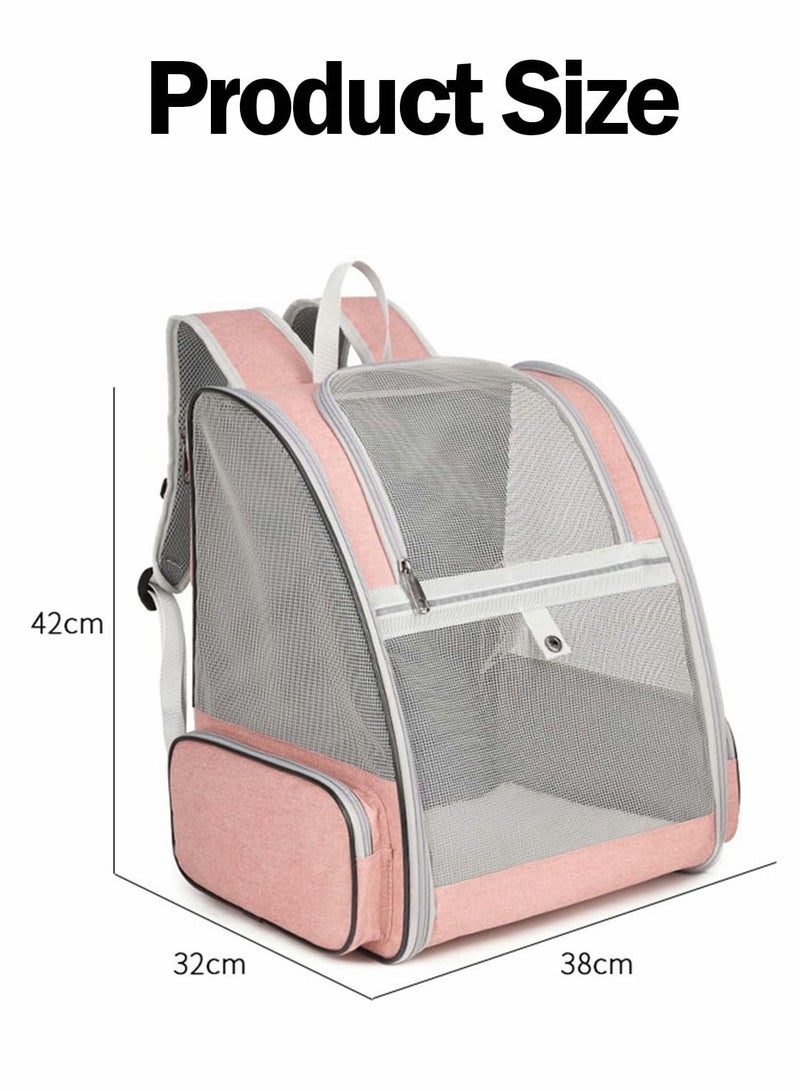 Pet Carrier Backpack for Dogs and Cats, Spacious Foldable Fully Ventilated Mesh Portable Transport Bag Breathable Transparent Airline Approved Designed