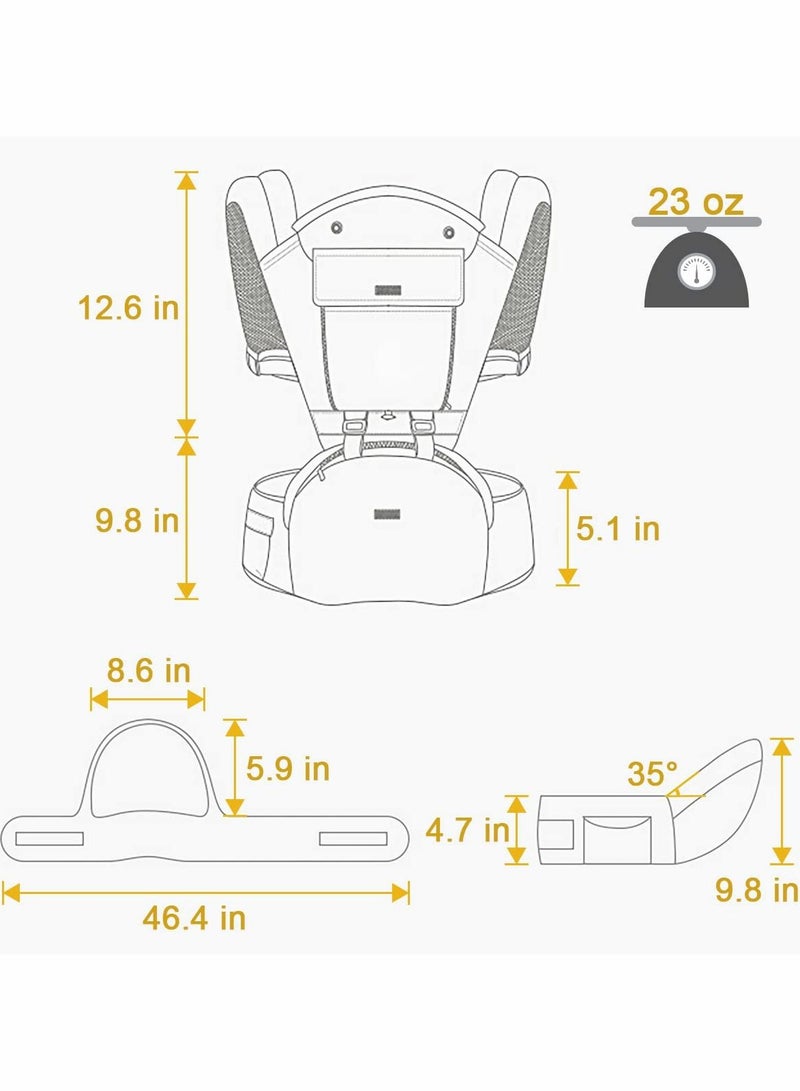 Baby Carrier 6-in-1 with Waist Stool