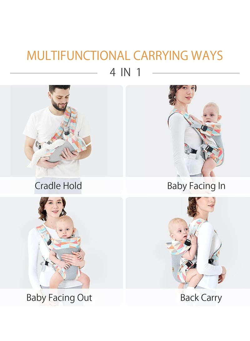 Baby Carrier, Lightweight Breathable 4-in-1 Infant Convertible Front and Back Child Carrier Backpack, Multi-Function for Newborn Toddler 0 to 36 Months