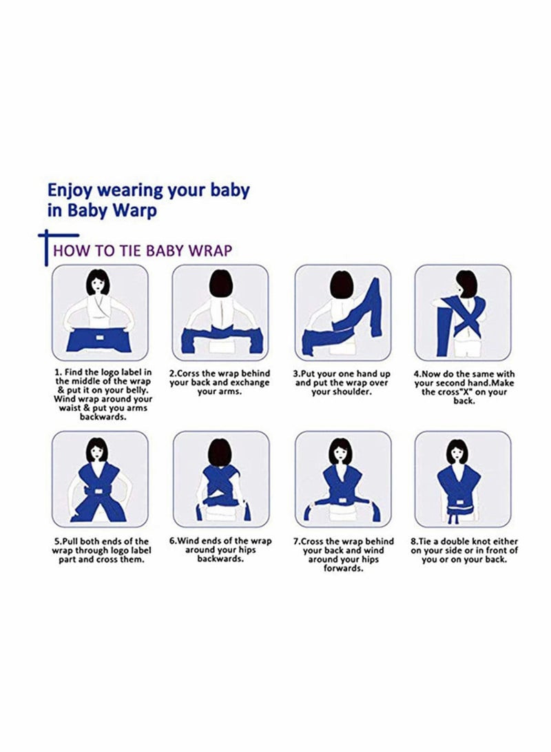 Wrap Baby Carrier Original Stretchy Infant Sling Perfect for Newborn Babies and Children up Hands Free Blue