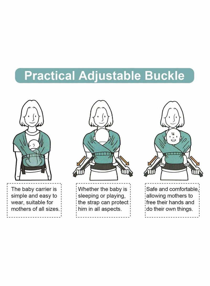 Baby Wrap Carrier Slings, Adjustable Newborn to Toddler Original Stretchy Infant Sling, Perfect for Babies and Children up 35 lbs (Dark Grey)