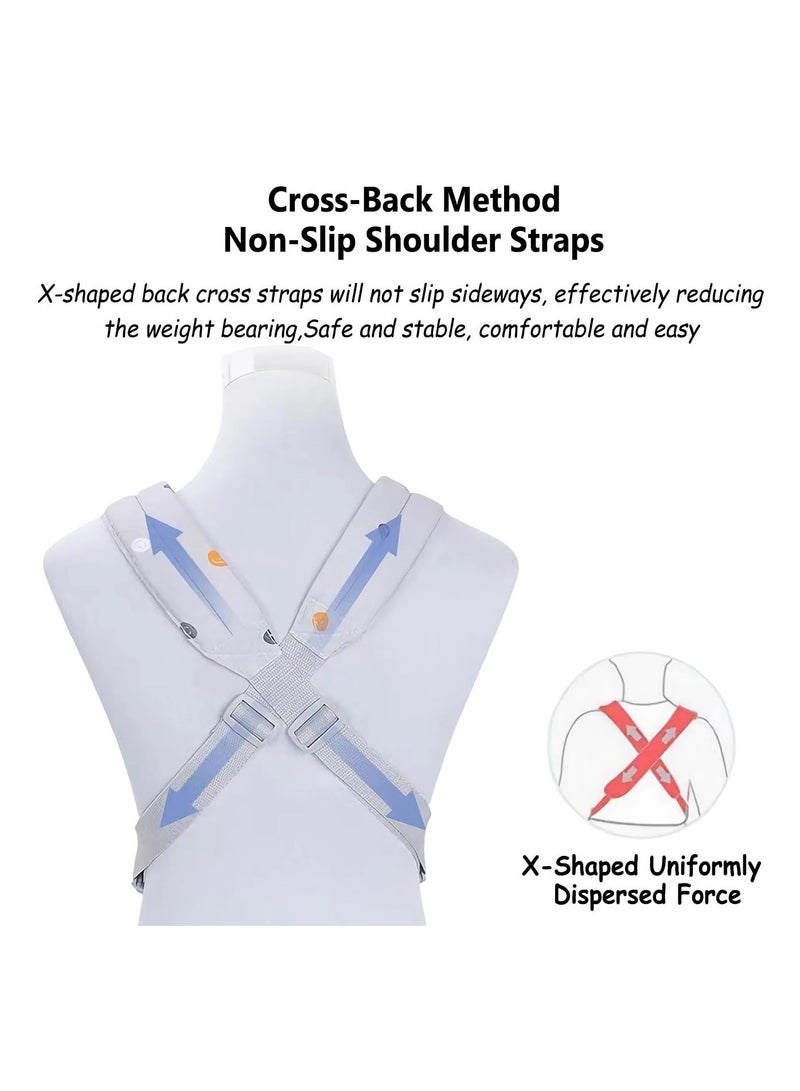 Baby Carrier, Breathable and Lightweight Carrier for Newborns Toddlers - Hands-Free, Ergonomic, Suitable All Seasons, Machine Washable Effectively Reduce Stress on Mothers