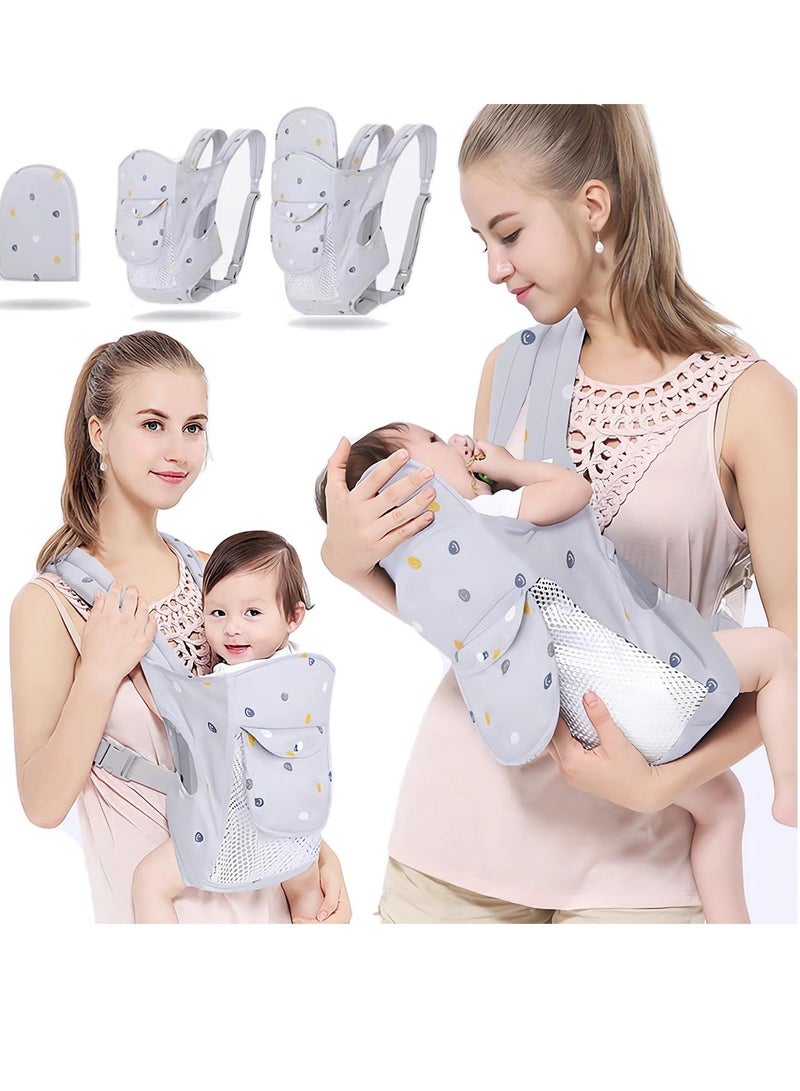 Baby Carrier, Breathable and Lightweight Carrier for Newborns Toddlers - Hands-Free, Ergonomic, Suitable All Seasons, Machine Washable Effectively Reduce Stress on Mothers
