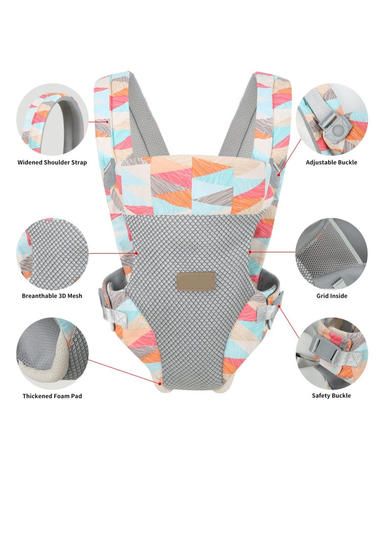Newborn Baby Wrap Carrier, Adjustable Carrier for to Toddler with Lumbar Support (7-45 Pounds) 3D Mesh Breathable Holder Infant