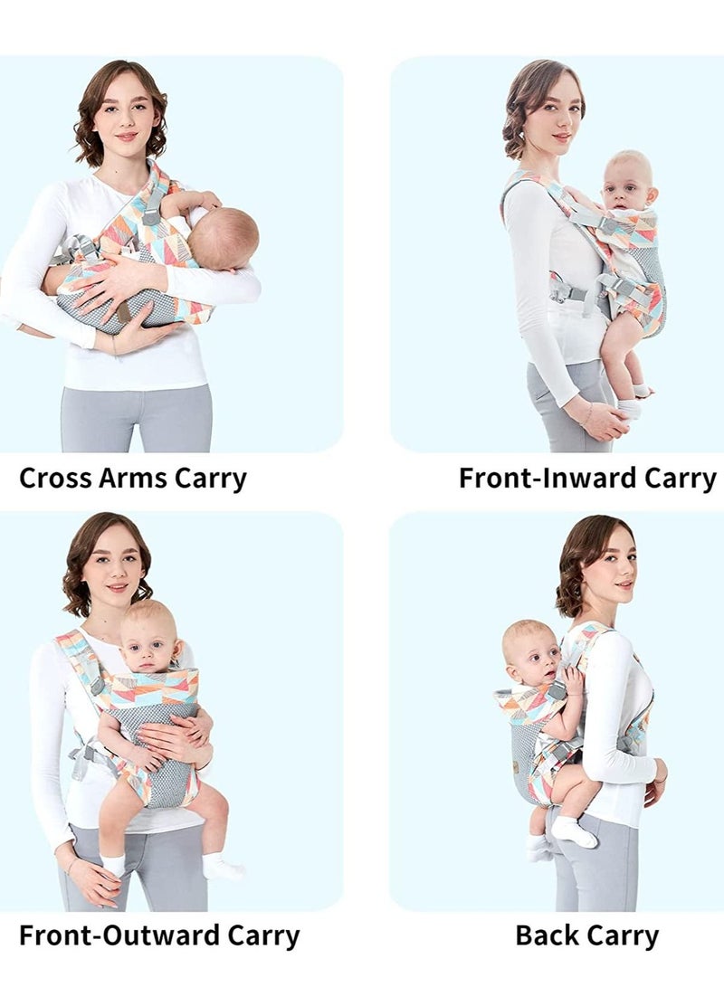 Adjustable Baby Carrier for Newborn to Toddler with Lumbar 3D Mesh Breathable Holder Infant