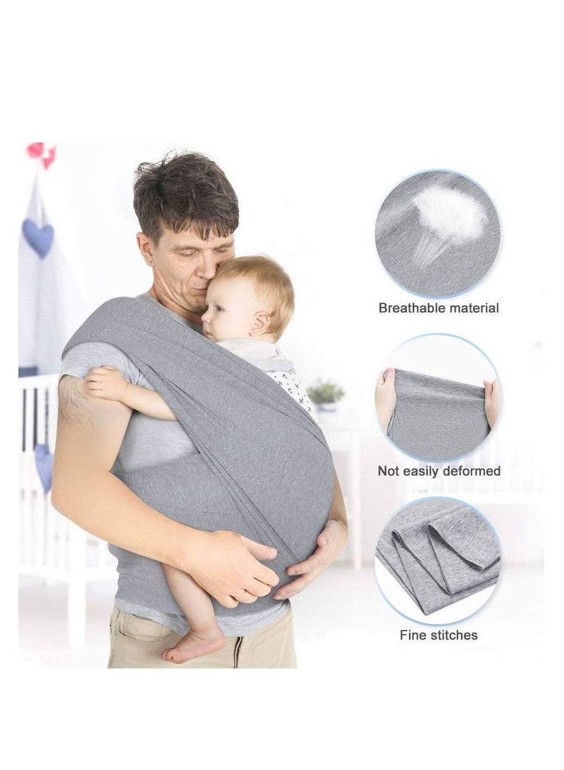 Baby Wrap Carrier Adjustable Breastfeeding Cover Cotton for Infants Soft and Comfortable Easy-to-wear Sling Easy on Unisex