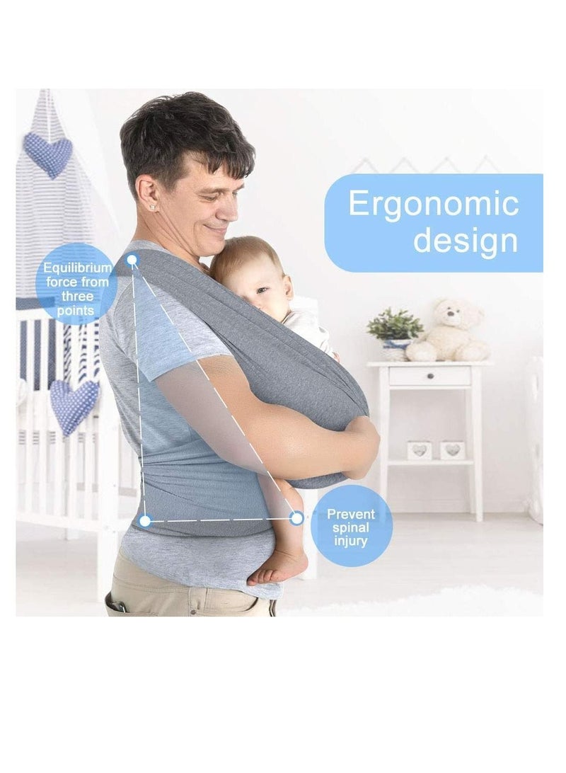 Baby Wrap Carrier Adjustable Breastfeeding Cover Cotton for Infants Soft and Comfortable Easy-to-wear Sling Easy on Unisex