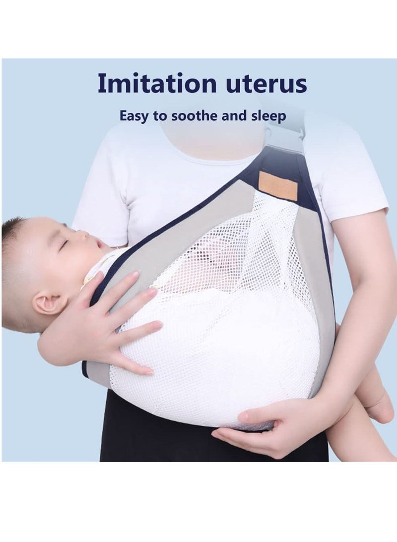 Baby Carriers, Ergonomic Strap one Shoulder Labor-Saving Polyester Half Wrapped Sling, Adjustable 3D Mesh Carrier