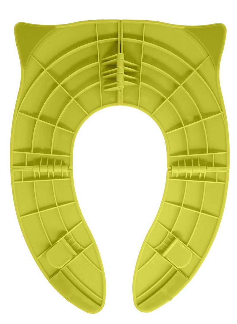 Toilet Potty Training Seat Cover, Travel Seat, Folding Non-Slip Silicone Pads, Portable Reusable Kids Toddlers Boys Girls, Carry Bag (Yellow)