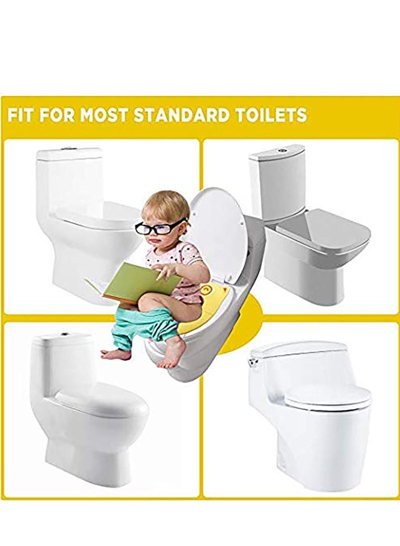 Toilet Potty Training Seat Cover, Travel Seat, Folding Non-Slip Silicone Pads, Portable Reusable Kids Toddlers Boys Girls, Carry Bag (Yellow)