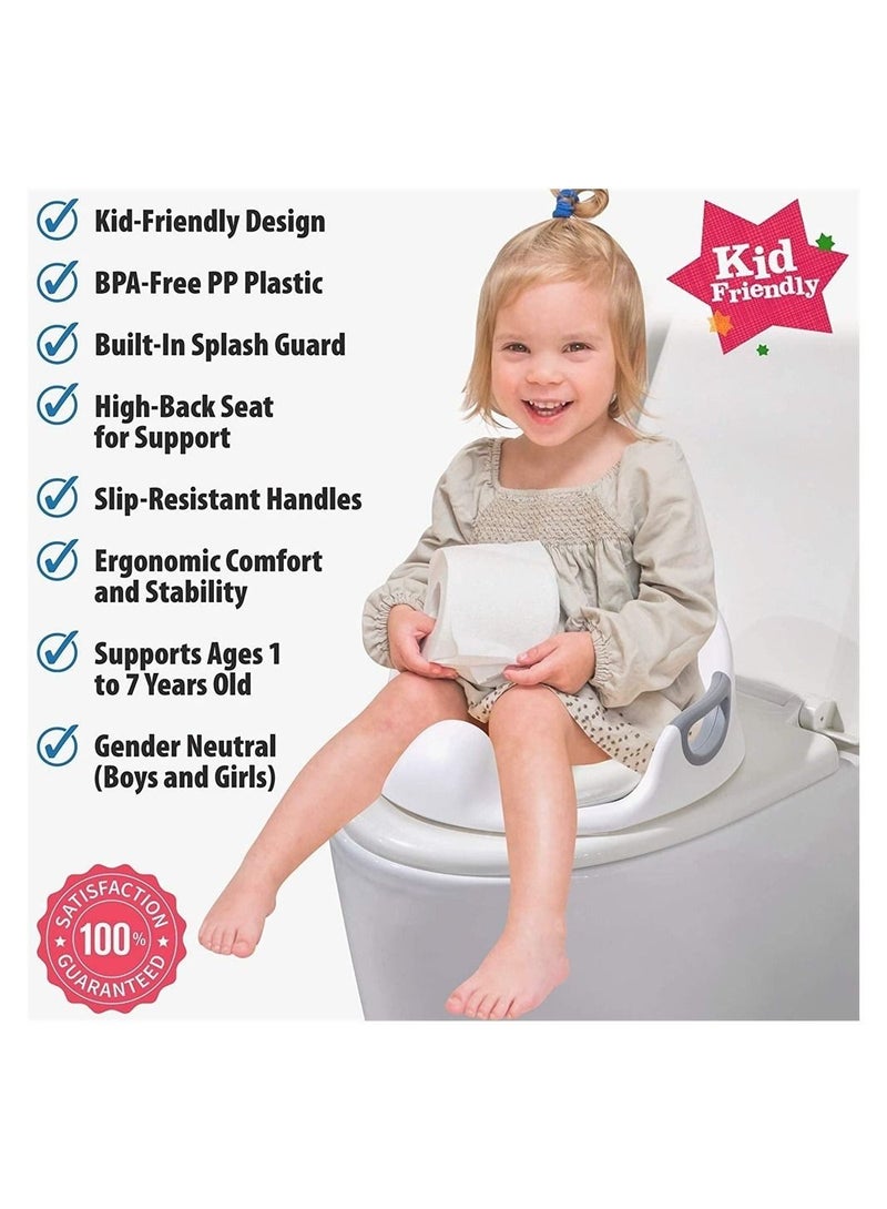 Potty Training Seat for Boys Girls Kids Toddlers Toilet Baby with Detachable Soft Cushion Sturdy Handle and Backrest