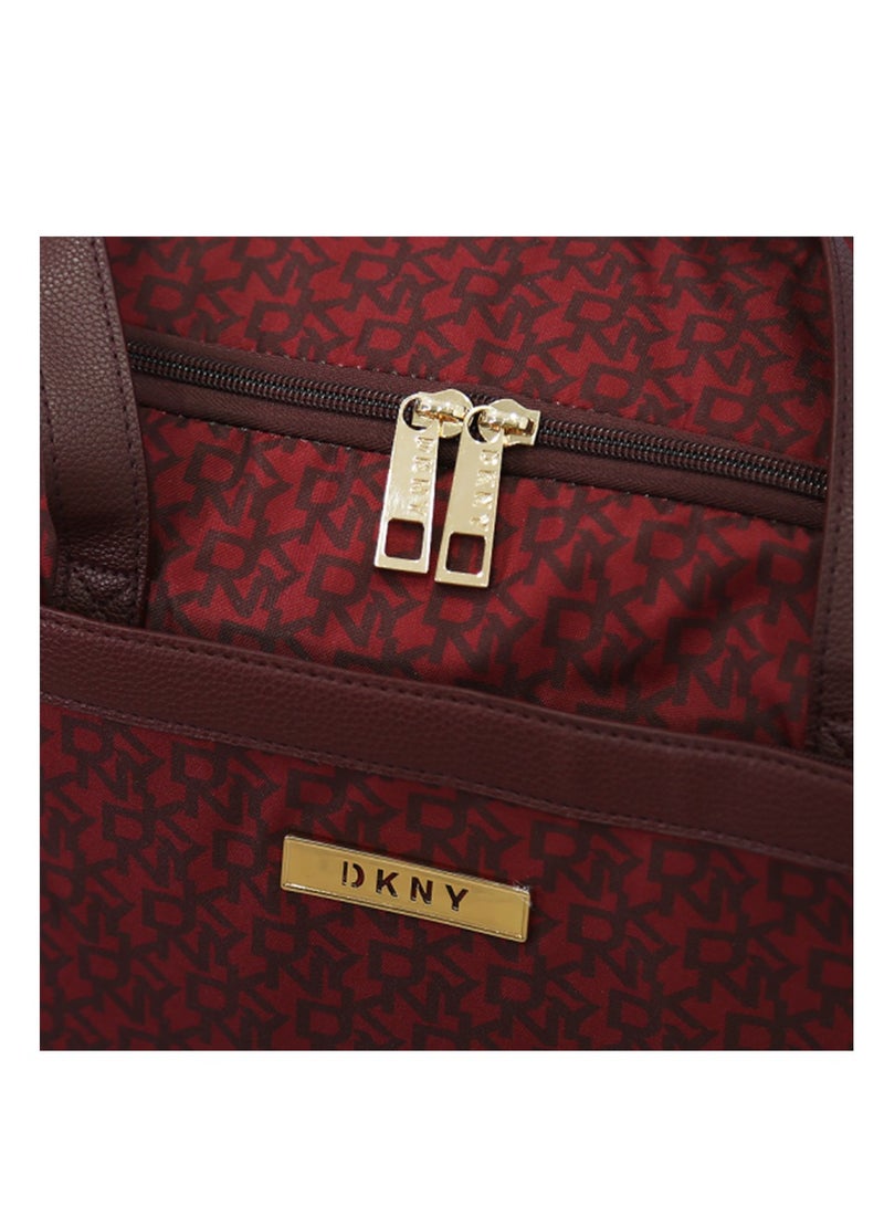 Dkny Vintage Signature Wheels Duffle Bag for Unisex | Ultra Lightweight Wheels 2 Color Bright Red