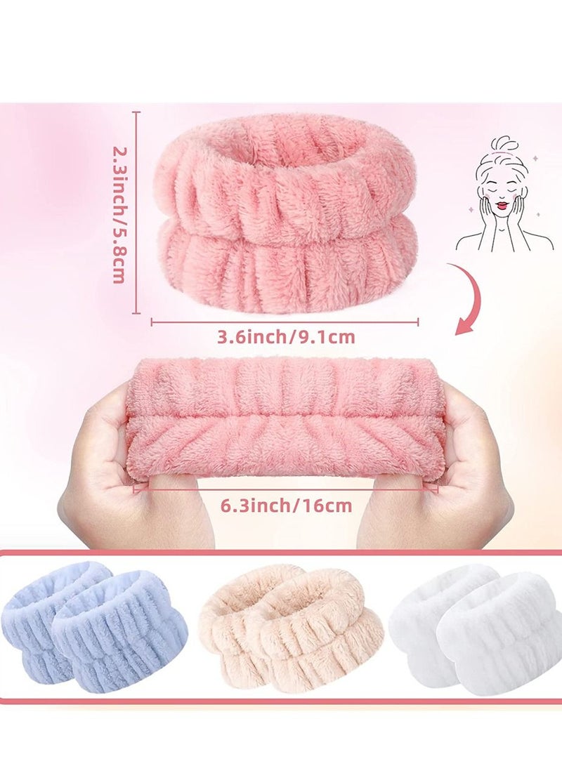 Face Wash Wristbands, Wrist Towels Bands for Washing Microfiber Spa Wristbands Absorbent Whishing Women Girls Prevent Water Spilling Down from Your Arms (8 Pcs)