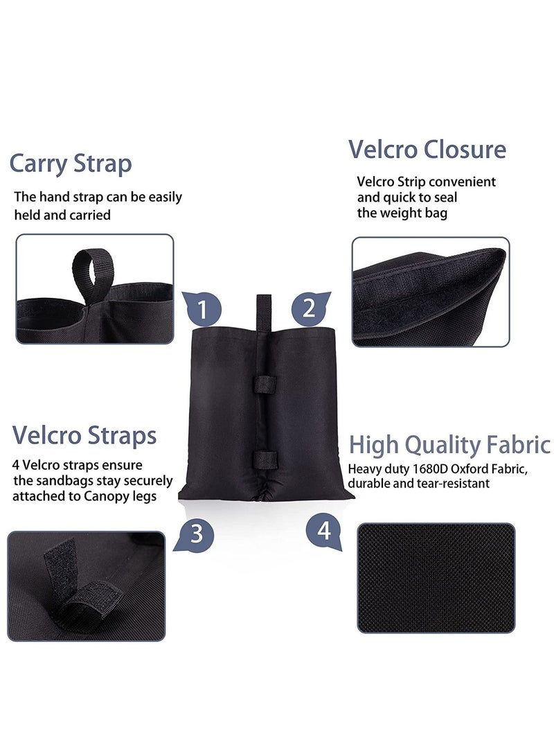 Canopy Weights Set of 4, Sand Bags for Legs, Tent Heavy Duty Gazebo Sandbags Patio Umbrella Base, Outdoor Pop Up Tent, Sun Shelter, Pool Ladder
