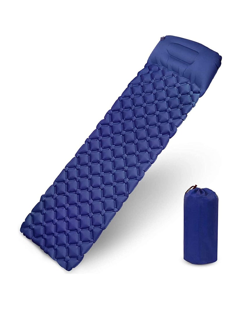 Inflatable Sleeping Mat Pad, Ultralight Camping Mattress with Pillow, Waterproof Leak proof Inflating Single Bed, Portable Air Pad for Backpacking,Camping,Travel