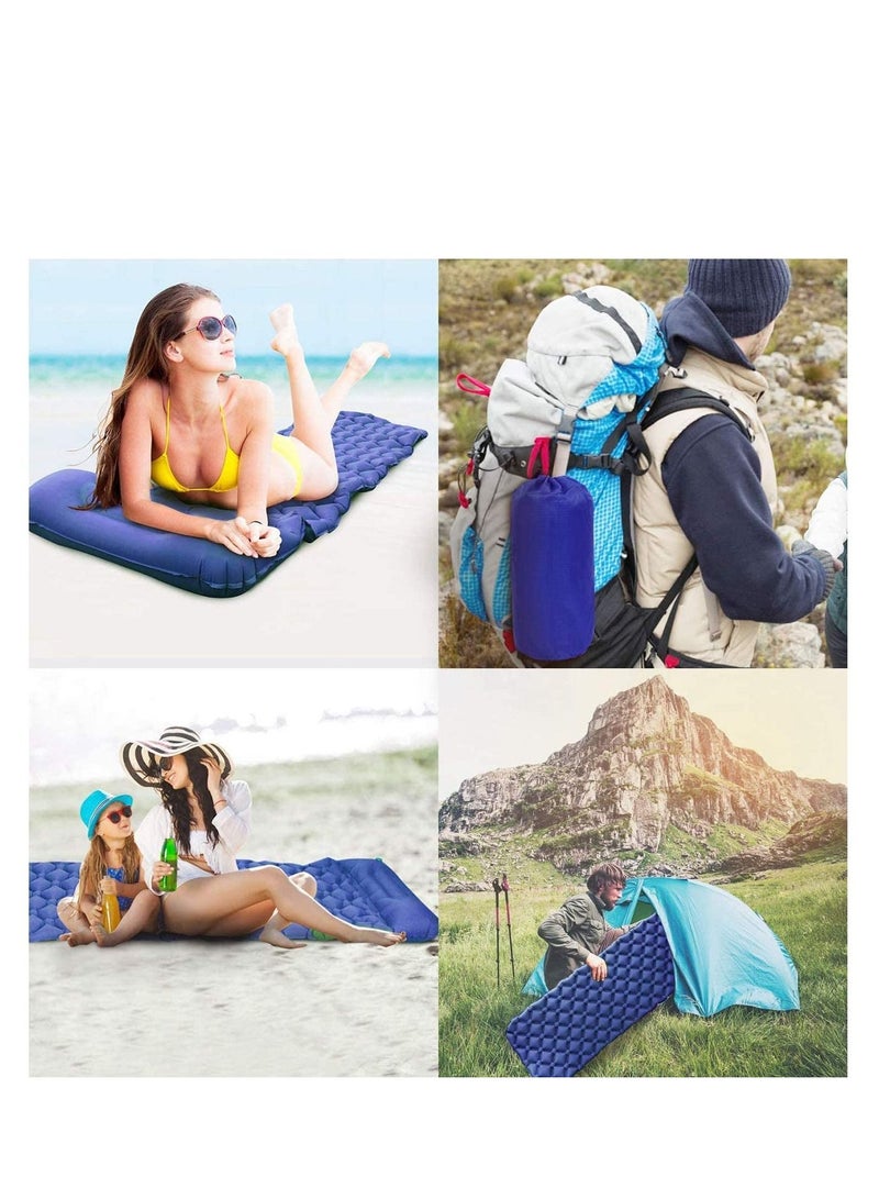 Inflatable Sleeping Mat Pad, Ultralight Camping Mattress with Pillow, Waterproof Leak proof Inflating Single Bed, Portable Air Pad for Backpacking,Camping,Travel