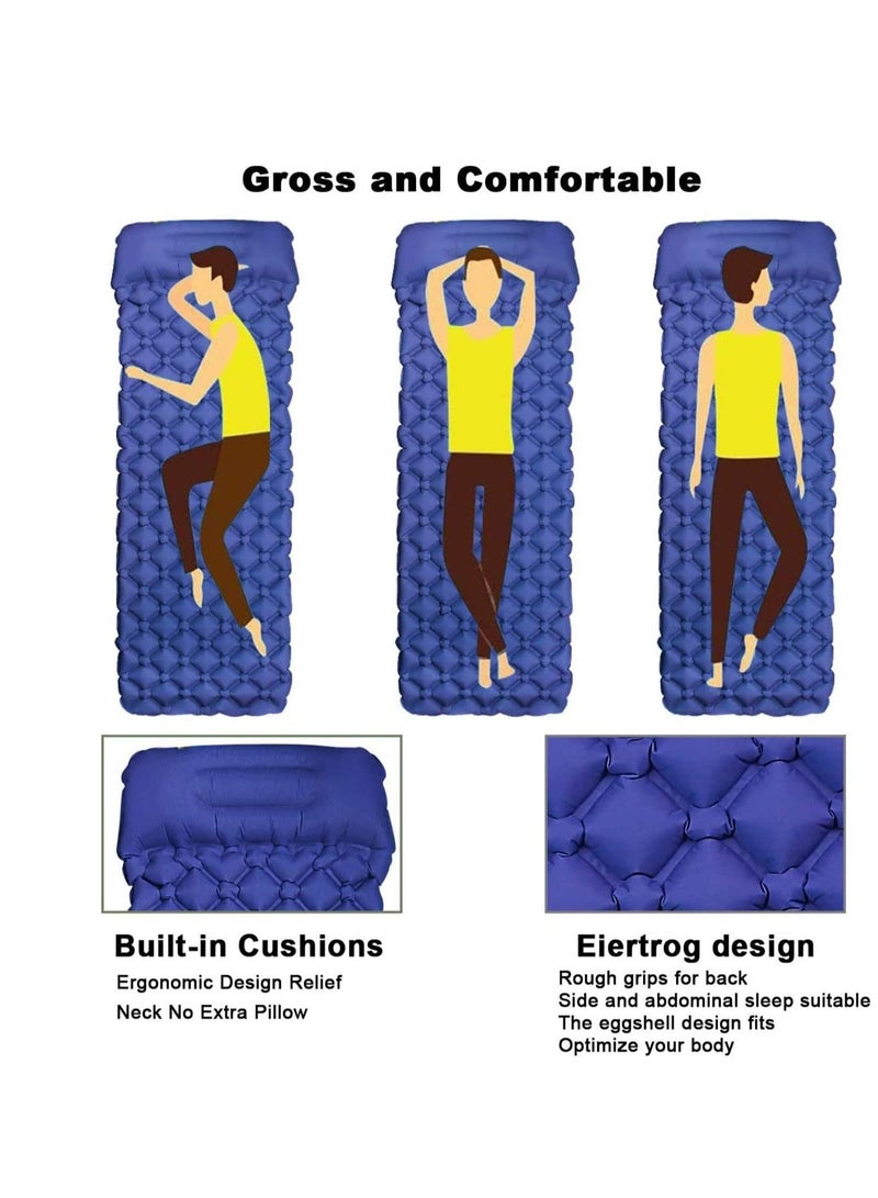 Inflatable Sleeping Mat Pad, Ultralight Camping Mattress with Pillow, Waterproof Leak proof Inflating Single Bed, Portable Air Pad for Backpacking,Camping,Travel