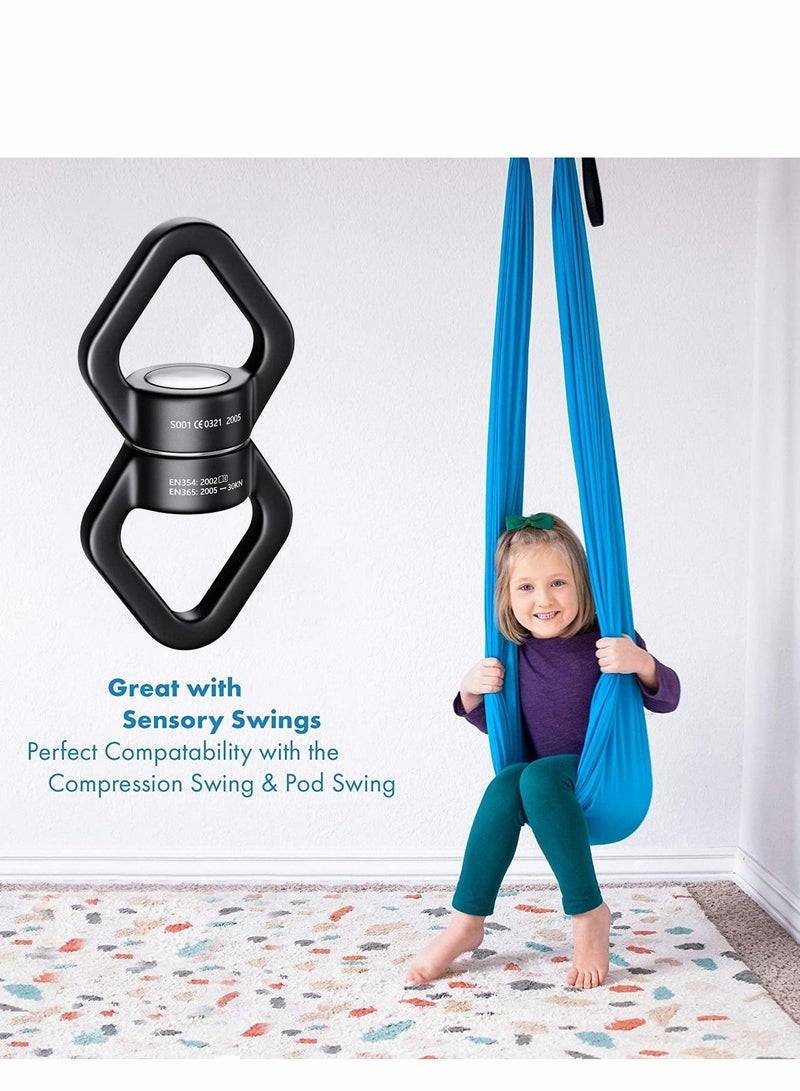 Swing Swivel 30 KN 6744lbs Rated Breaking Point Safest Rotational Device Hanging Accessory for Web Tree Swing, Aerial Dance, Spinner Hanger, Rock Climbing, Hammocks