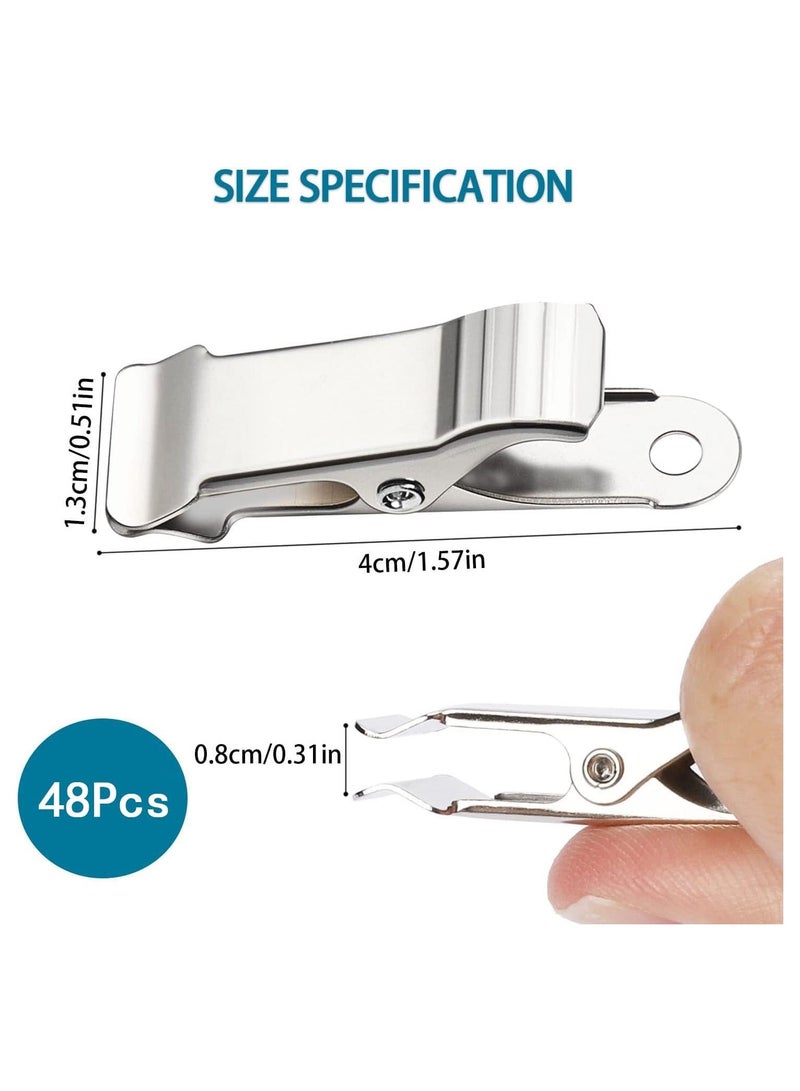 48 Pcs Metal Mini Clamps Spring Clamp Crocodile Alligator Clips 1/2 Inch Wide for Work smooth jaw