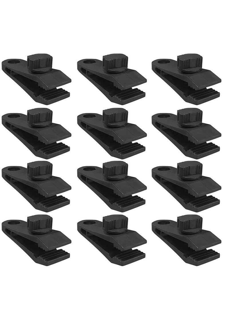 Tarp Clips Heavy Duty Lock Grip Clamps Thumb Screw Tent Clip Secures Tarps Awning Clamp Set for Camping Awnings Caravan Canopies Car Covers Swimming Pool Boat Cover 12piece
