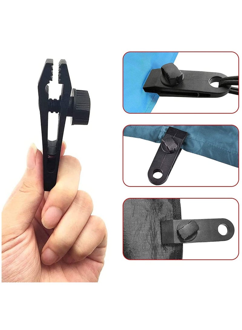 Tarp Clips Heavy Duty Lock Grip Clamps Thumb Screw Tent Clip Secures Tarps Awning Clamp Set for Camping Awnings Caravan Canopies Car Covers Swimming Pool Boat Cover 12piece