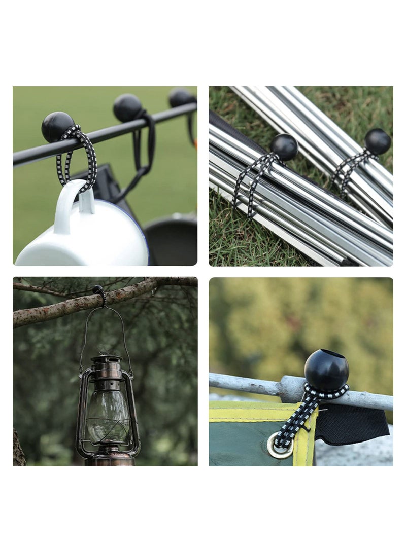 30Pcs Tarpaulin Heavy Duty Bungee Balls with Strap Ties Down Cord for Camping Tarp Household Items