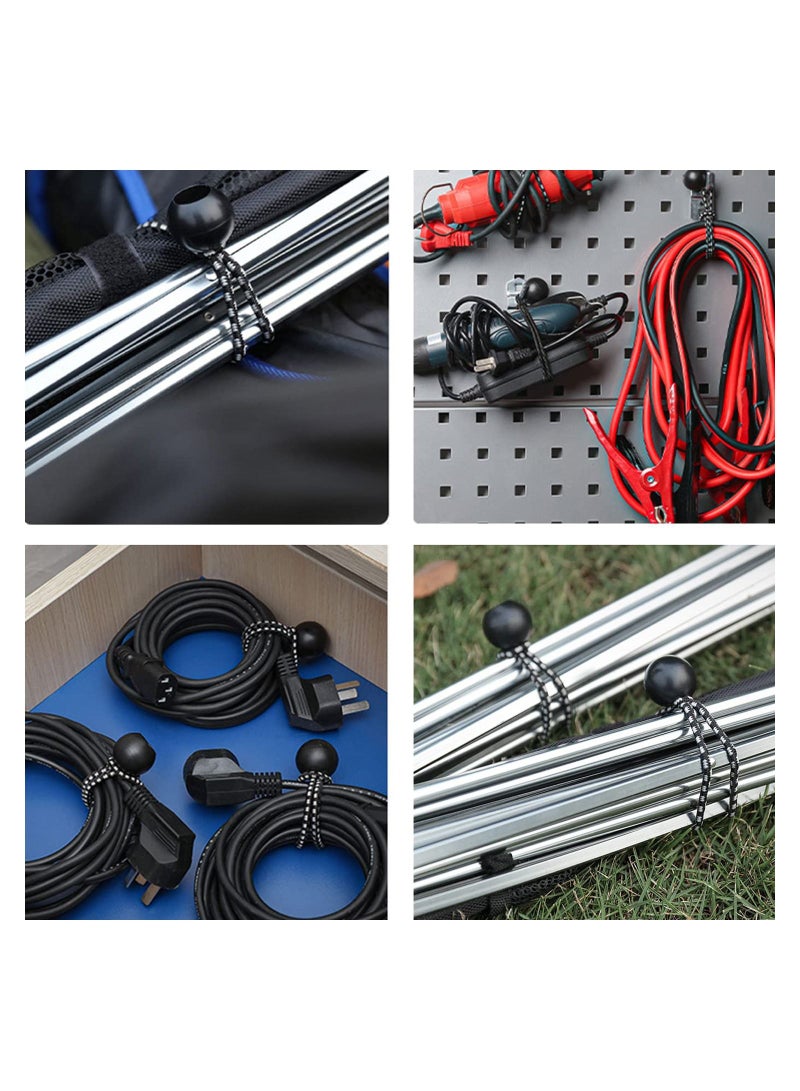 30Pcs Tarpaulin Heavy Duty Bungee Balls with Strap Ties Down Cord for Camping Tarp Household Items