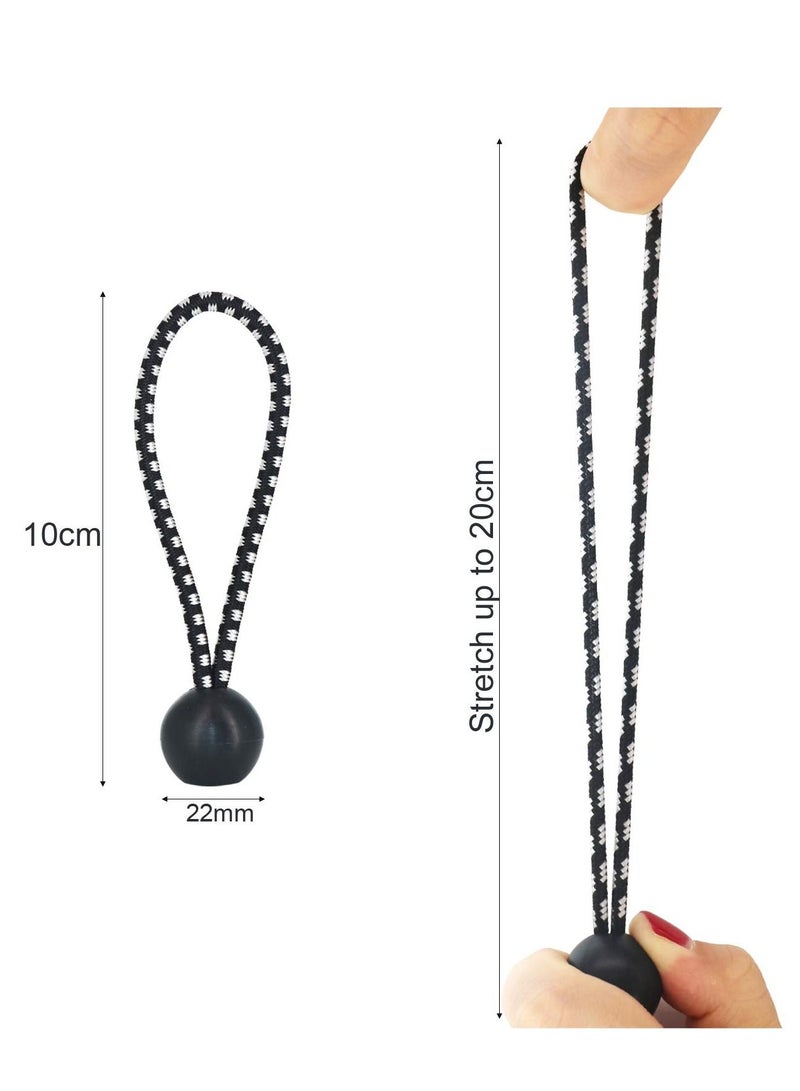 30Pcs Tarpaulin Heavy Duty Bungee Balls with Strap Ties Down Cord for Camping Tarp Household Items