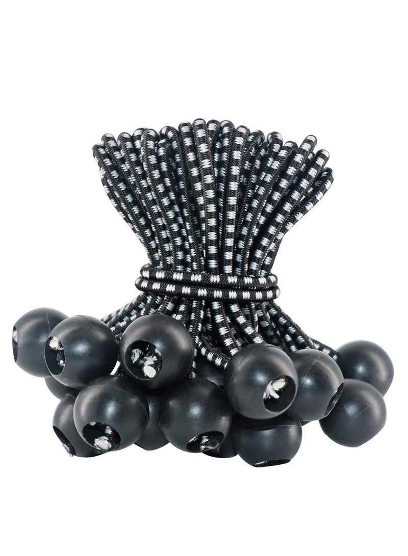 Ball Bungee Cords, Tie Down Cords Elastic String UV Resistant Rope, Canopy Tarp Balls, for Camping, Shelter,Cargo