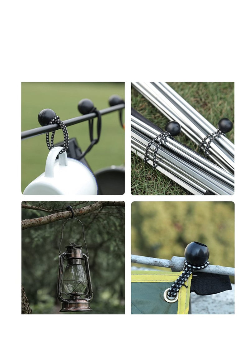 Ball Bungee Cords, Tie Down Cords Elastic String UV Resistant Rope, Canopy Tarp Balls, for Camping, Shelter,Cargo