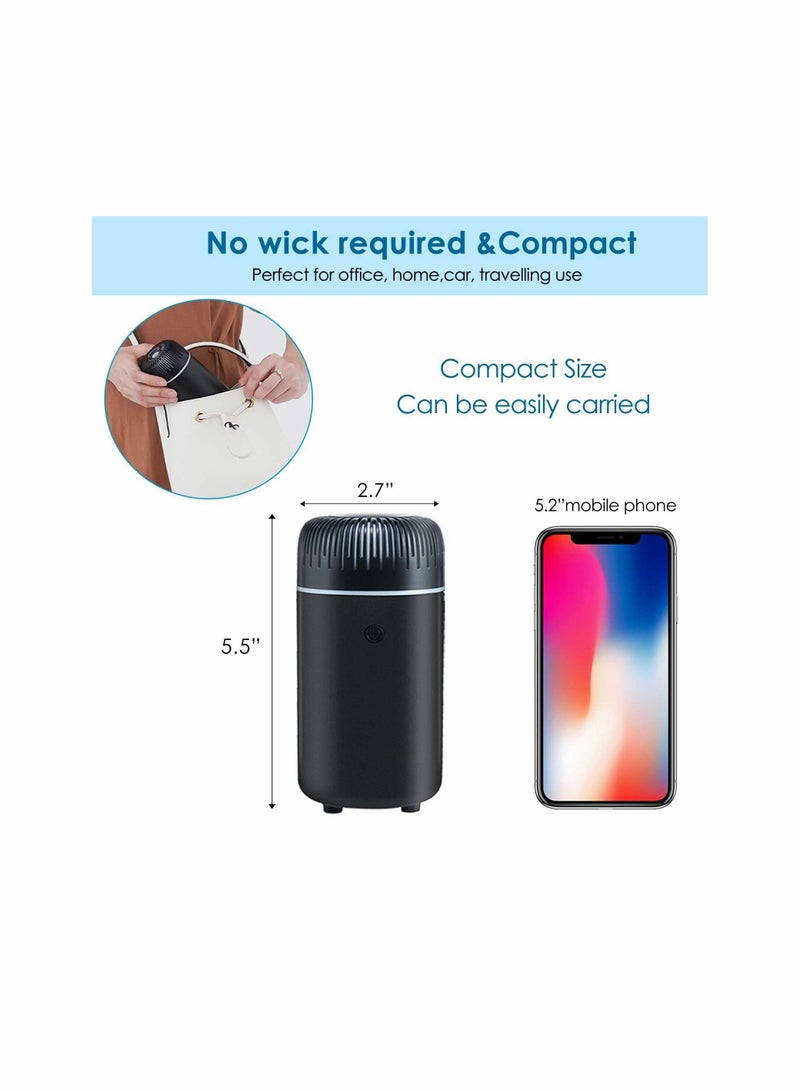 Car Diffuser, Humidifier Aromatherapy Essential Oil Diffuser USB Cool Mist Mini Portable for Home Office Bedroom (Black)
