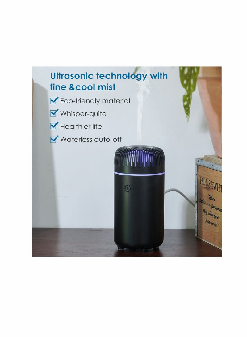 Car Diffuser, Humidifier Aromatherapy Essential Oil Diffuser USB Cool Mist Mini Portable for Home Office Bedroom (Black)