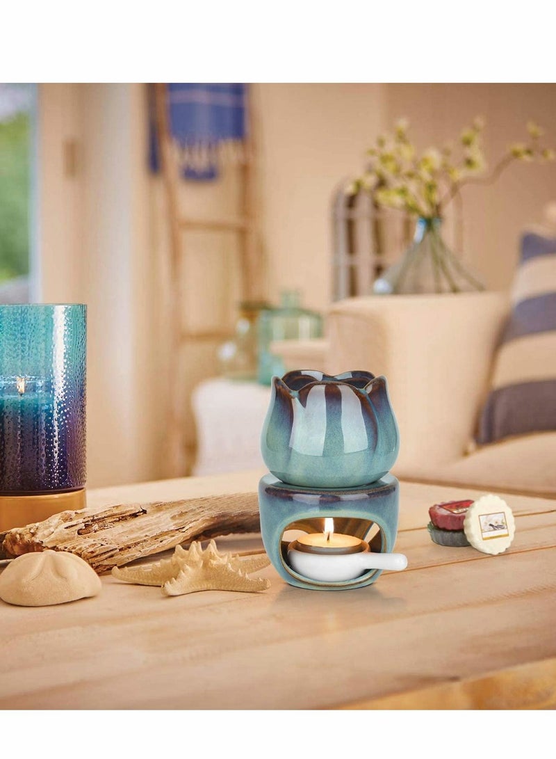 Wax Melt Essential Oil Burner, Removable Aromatherapy Burner Ceramic Aroma Candle Diffuser Tart Warmer