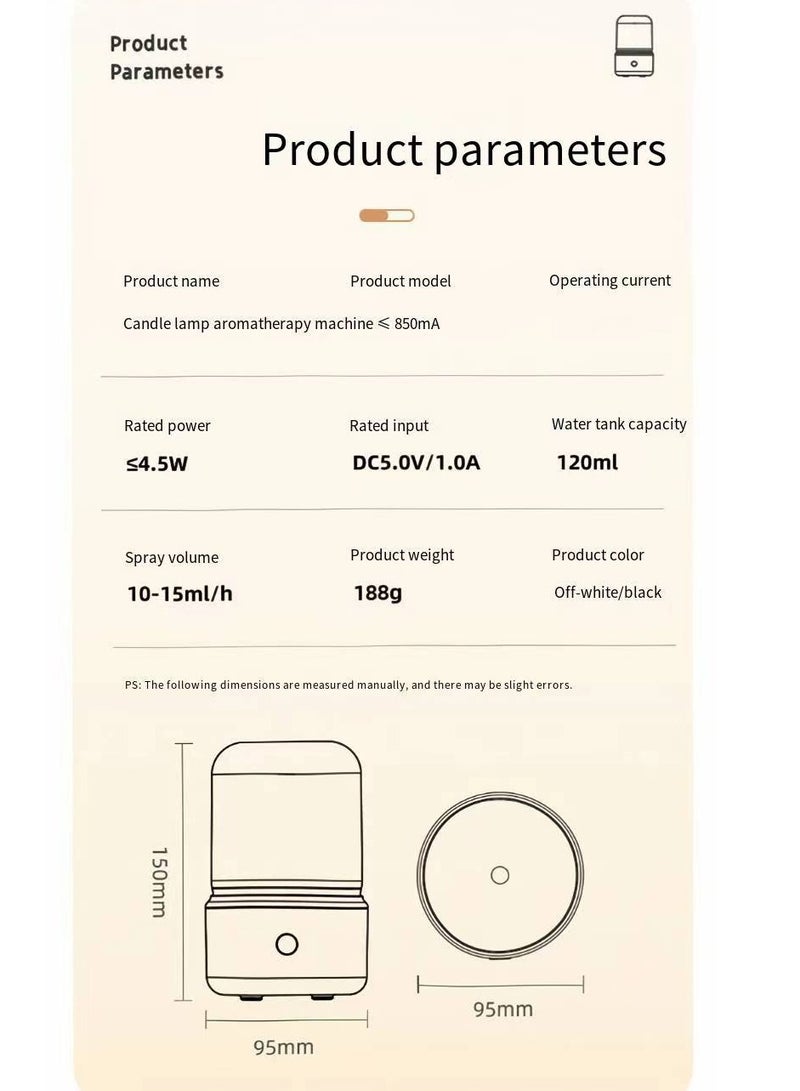 Essential Oil Diffuser, Ultrasonic, Simulated Candlelight Lamp, Aromatherapy, Black