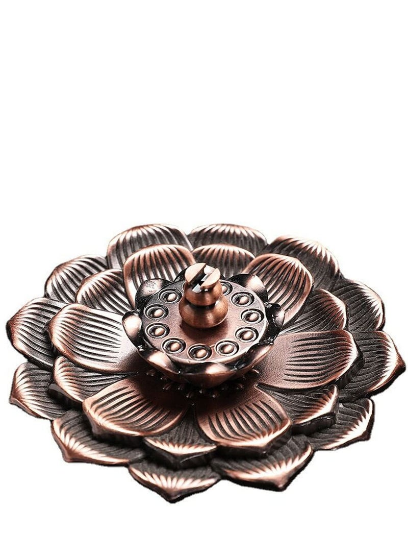 Lotus Alloy Metal Incense Burner Holder Censer for Stick Cone Coil Ceramic Handicraft Home Fragrance Accessories