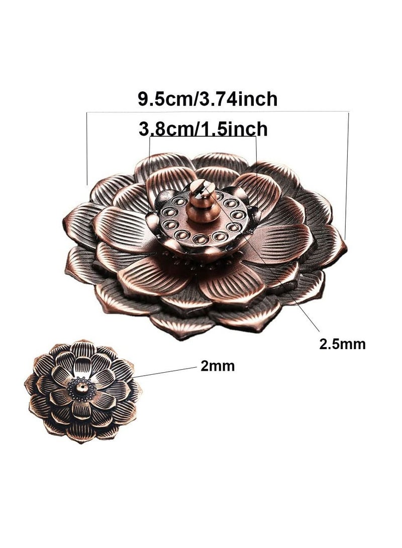 Lotus Alloy Metal Incense Burner Holder Censer for Stick Cone Coil Ceramic Handicraft Home Fragrance Accessories