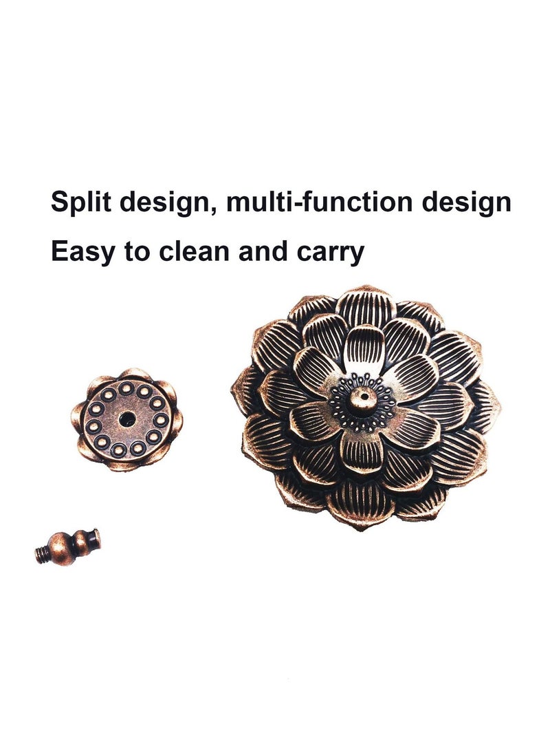 Lotus Alloy Metal Incense Burner Holder Censer for Stick Cone Coil Ceramic Handicraft Home Fragrance Accessories