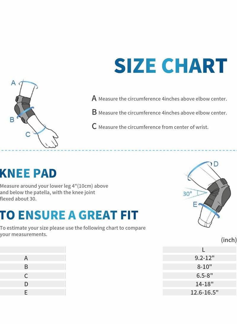 Sports Protective Gear Set Teens Adult Knee Elbow Wrist Pads Protection Equipment for Bicycle Inline Skating