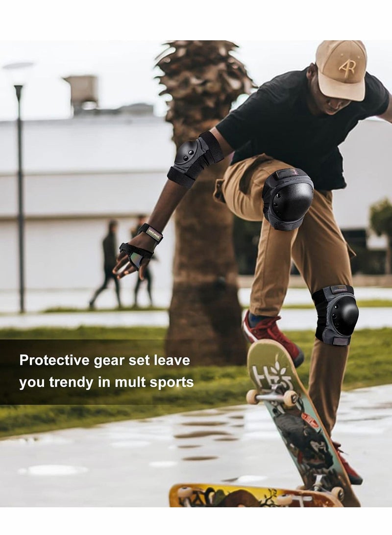 Sports Protective Gear Set Teens Adult Knee Elbow Wrist Pads Protection Equipment for Bicycle Inline Skating