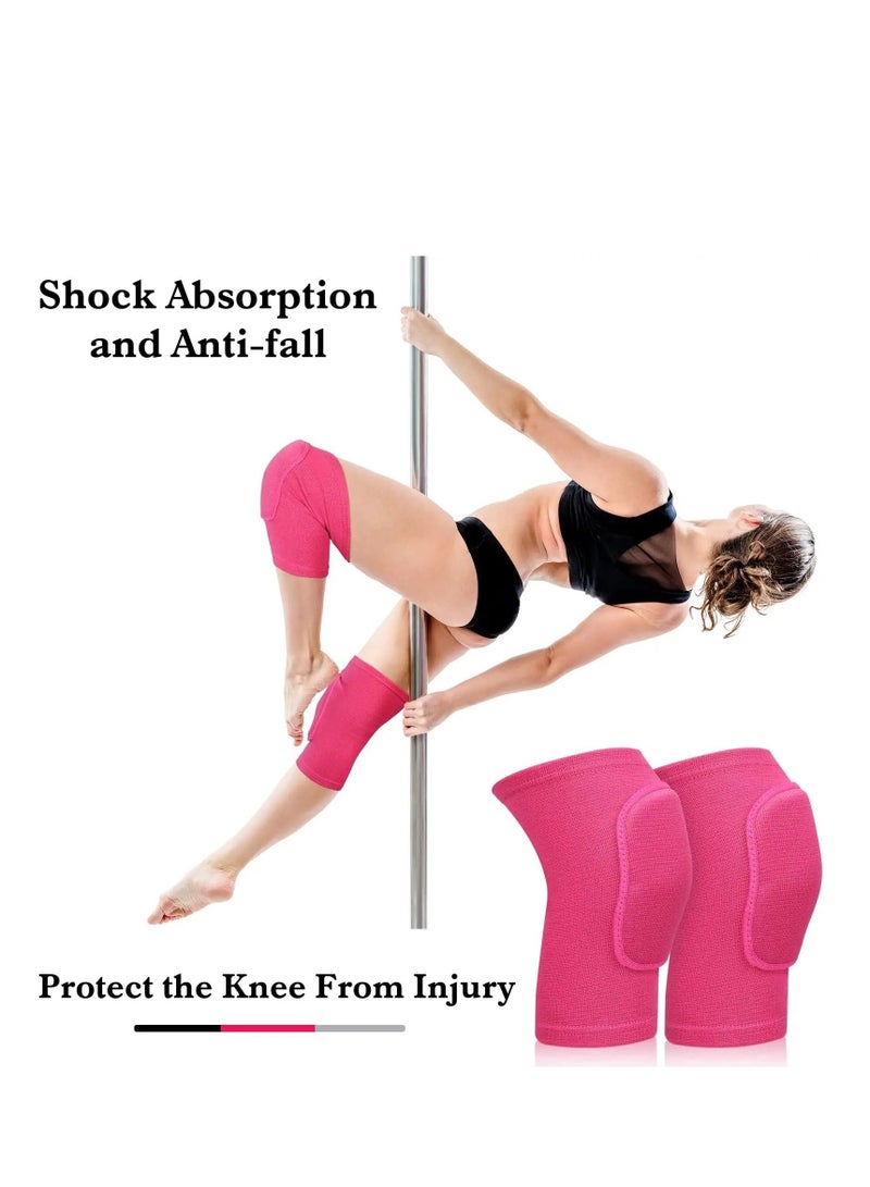 3 Pairs Dance Knee Pad Volleyball Pads, with Sponge Protector Guards, for Adult Kids Sports Football Gym Skating Yoga Pole Floor Non-slip Elastic Padded Brace Support