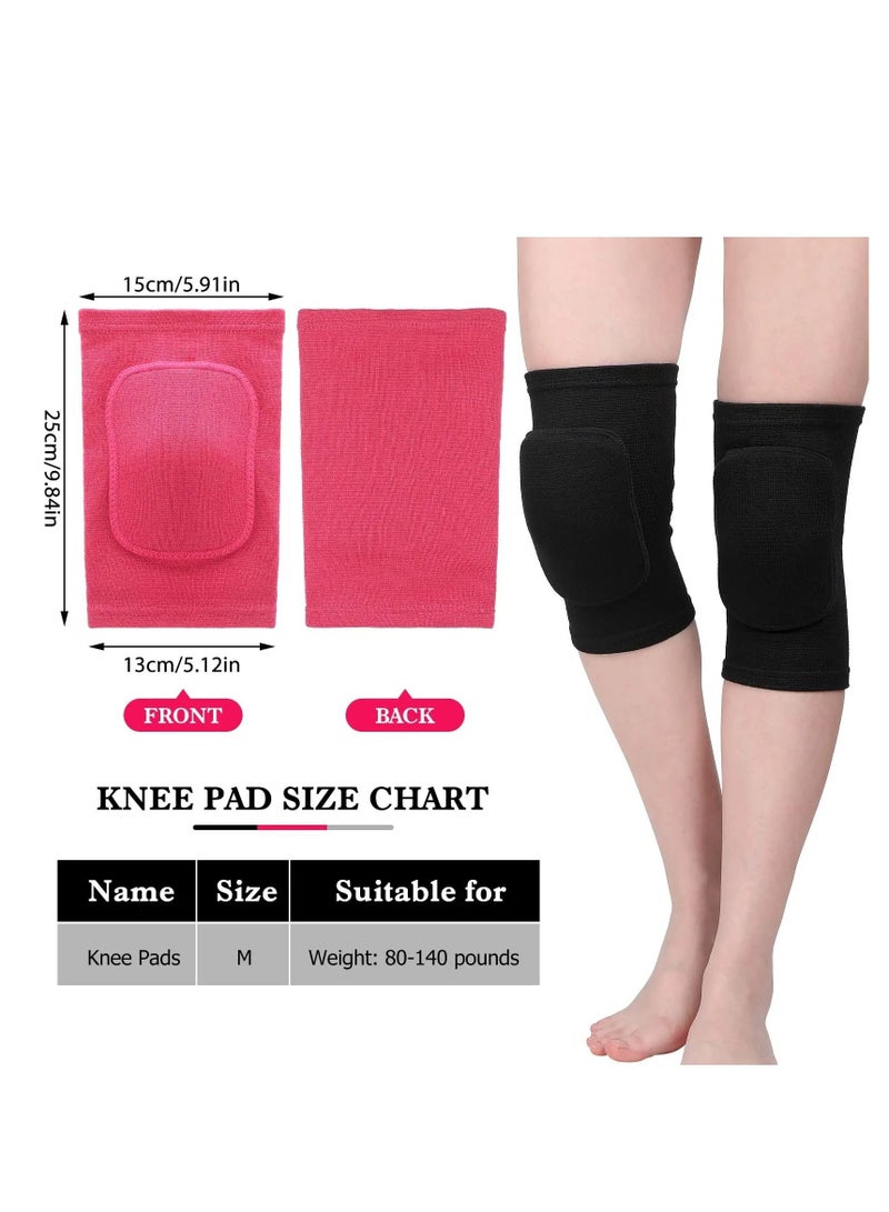 3 Pairs Dance Knee Pad Volleyball Pads, with Sponge Protector Guards, for Adult Kids Sports Football Gym Skating Yoga Pole Floor Non-slip Elastic Padded Brace Support