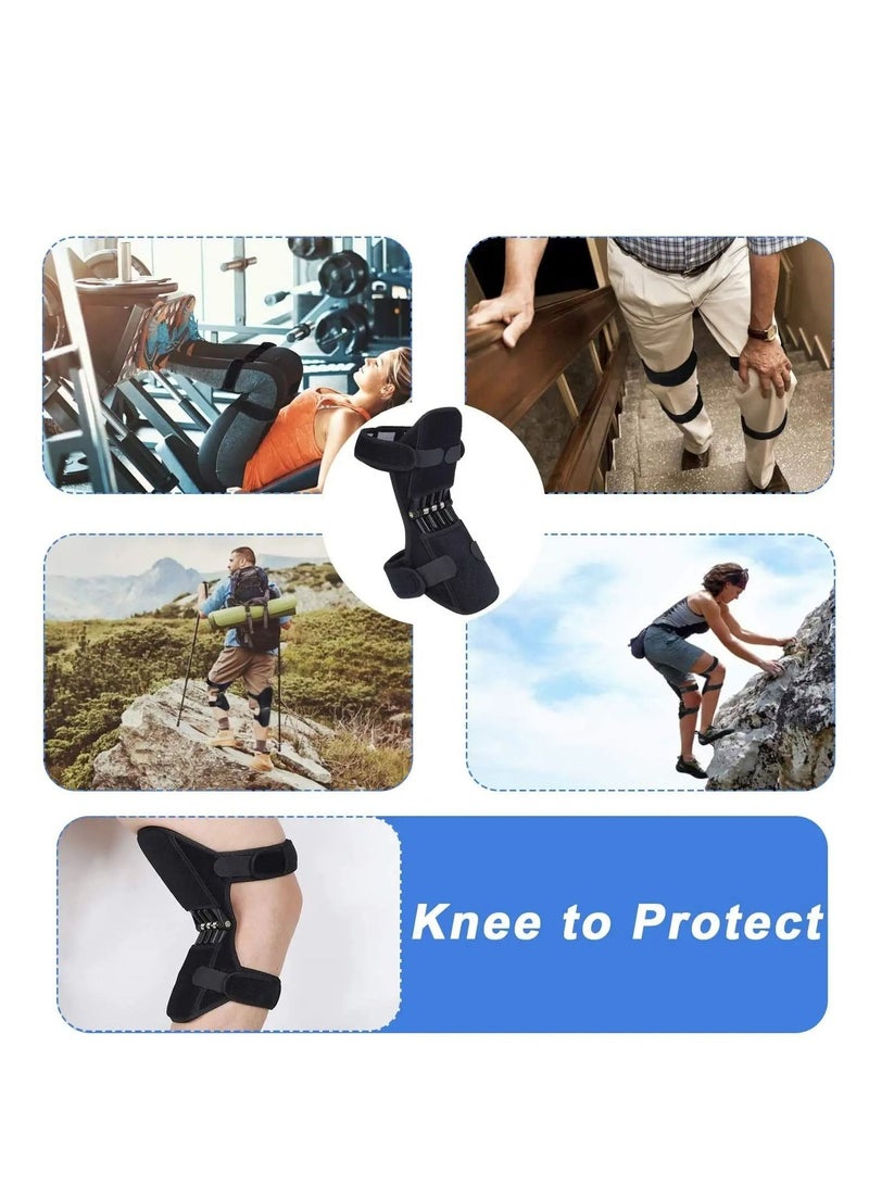Knee Protection Booster, Joint Support Pads, Power Lift Stabilizer Pads - Powerful Rebound Spring Force Booster Relief Brace for Men Climbing, Squat, Sport