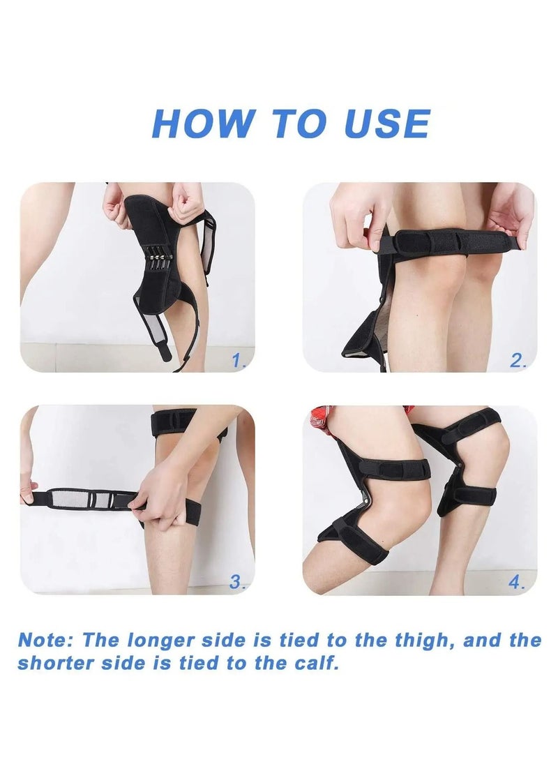 Knee Protection Booster, Joint Support Pads, Power Lift Stabilizer Pads - Powerful Rebound Spring Force Booster Relief Brace for Men Climbing, Squat, Sport